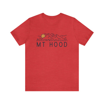 Buy heather-red Mt Hood, Oregon T-Shirt - Retro Unisex Mt Hood Shirt