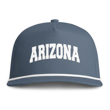 Arizona Embroidered Rope Hat - Vintage Sunwashed Rope Cap, Comfort Colors