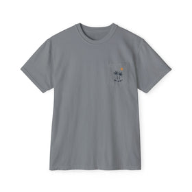 Buy granite Miami, Florida Palm Tree Pocket Tee, Summer Coastal Vibes Top, Beach Apparel - Comfort Colors Graphic T Shirt