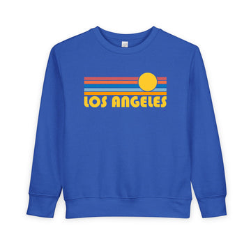 Los Angeles, California Toddler Sweatshirt - Retro Sun Los Angeles Toddler Crewneck Sweatshirt - 0