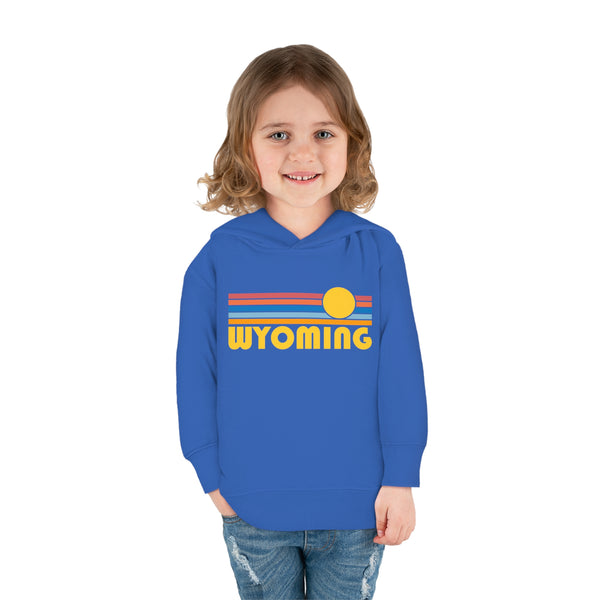 Wyoming Toddler Hoodie - Retro Sunrise Unisex Wyoming Toddler Sweatshirt