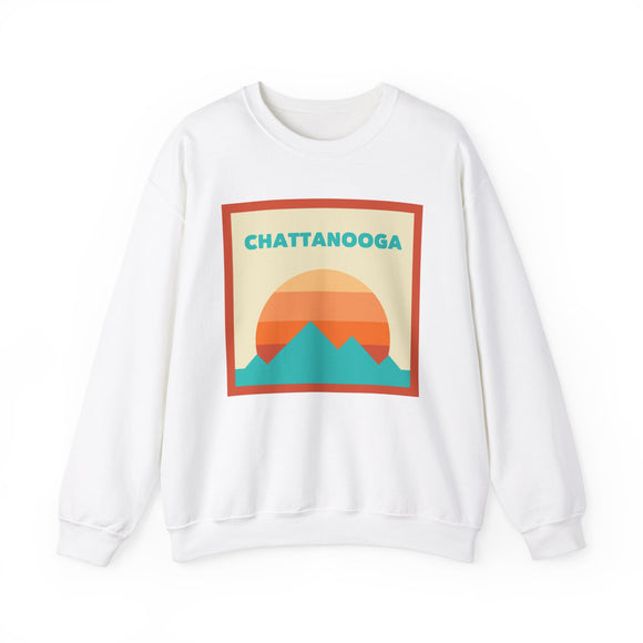 Retro Chattanooga, Tennessee Sweatshirt, Mountain Sun Design, Unisex Crewneck, Gift for Outdoorsy Friends, Vintage Jumper