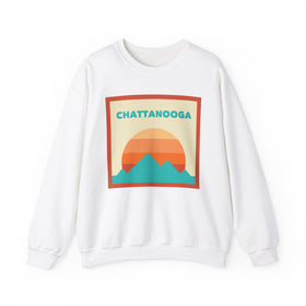 Retro Chattanooga, Tennessee Sweatshirt, Mountain Sun Design, Unisex Crewneck, Gift for Outdoorsy Friends, Vintage Jumper
