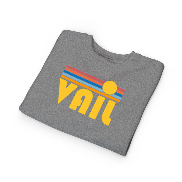 Vail, Colorado Toddler Sweatshirt - Retro Sun Vail Toddler Crewneck Sweatshirt