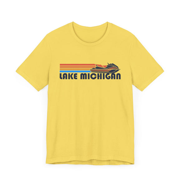 Lake Michigan T Shirt - Retro Jetski PWC Graphic Lake Michigan Tee