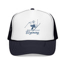 Kids Wyoming Snow Ski Trucker Hat - Youth Snapback Cap