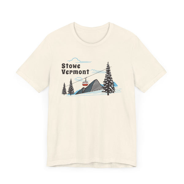 Stowe, Vermont T-Shirt - Retro Ski Mountain Gondola Unisex Stowe Shirt