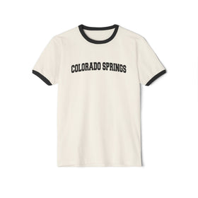 Colorado Springs, Colorado Cotton Ringer Graphic Tee - Unisex Colorado Springs T Shirt, Vintage Style Tee, Men's/Women's Tee - 0