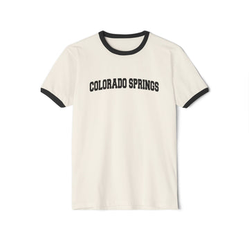 Colorado Springs, Colorado Cotton Ringer Graphic Tee - Unisex Colorado Springs T Shirt, Vintage Style Tee, Men's/Women's Tee - 0