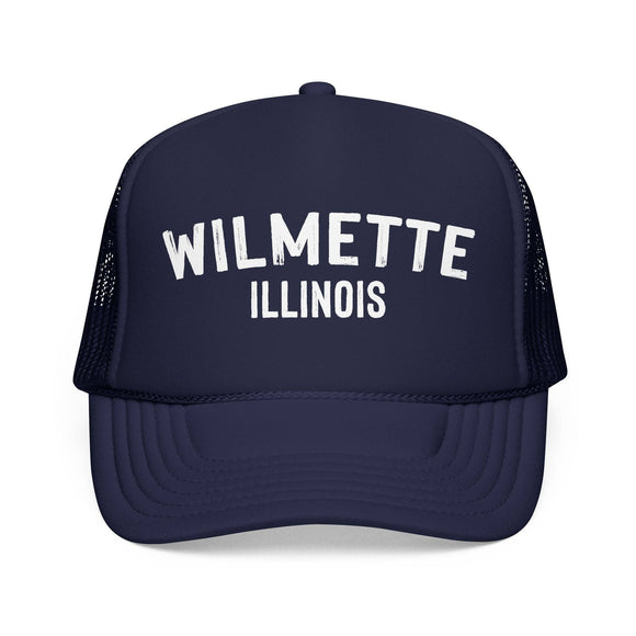 Kids Wilmette, Illinois Trucker Hat - Youth Snapback Cap on white background