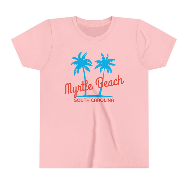 Myrtle Beach, South Carolina Youth Shirt - Retro Palm Tree Myrtle Beach Kid's T-Shirt