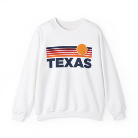 Texas Sweatshirt Retro Sun Unisex - Vintage Texas Inspired Warm Pullover Jumper