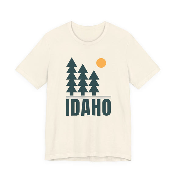 Idaho T Shirt - Retro Trees Idaho Tee