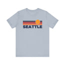 Seattle, Washington T-Shirt Retro Sun Ombre Unisex Tee, Vintage Washington Tee, Mountain Sun Seattle Tee, Washington Souvenir Shirt-5