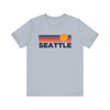 Seattle, Washington T-Shirt Retro Sun Ombre Unisex Tee, Vintage Washington Tee, Mountain Sun Seattle Tee, Washington Souvenir Shirt