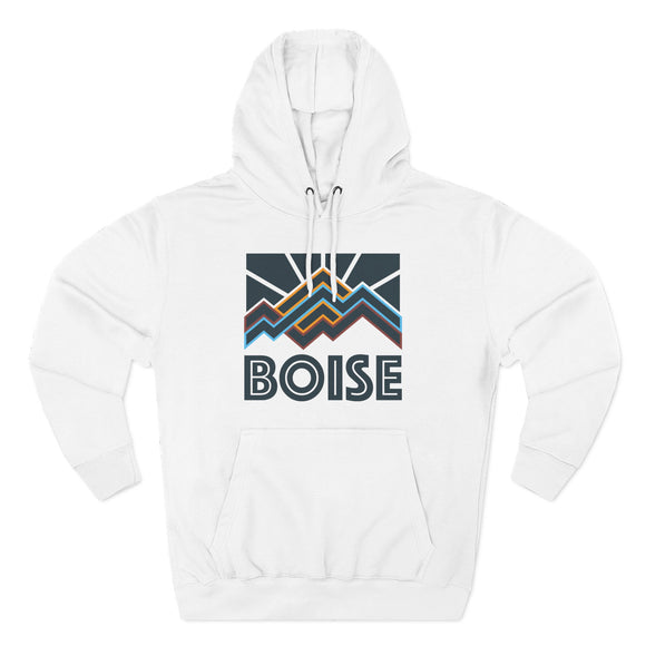 Boise, Idaho Hoodie - Retro Mountain Unisex Sweatshirt