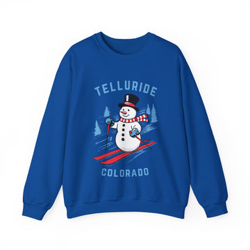 Buy royal Telluride, Colorado Sweatshirt - Ski Snowman Graphic Crewneck
