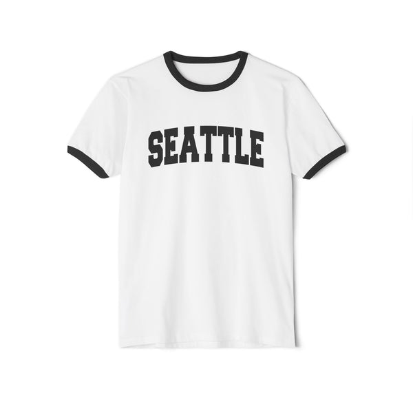 Seattle, Washington Cotton Ringer Graphic Tee - Unisex Seattle T Shirt, Vintage Style Tee, Men's/Women's Tee