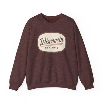 Wisconsin Sweatshirt - Unisex Retro Wisconsin Crewneck Sweatshirt