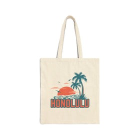 Honolulu, Hawaii Cotton Canvas Honolulu Tote Bag