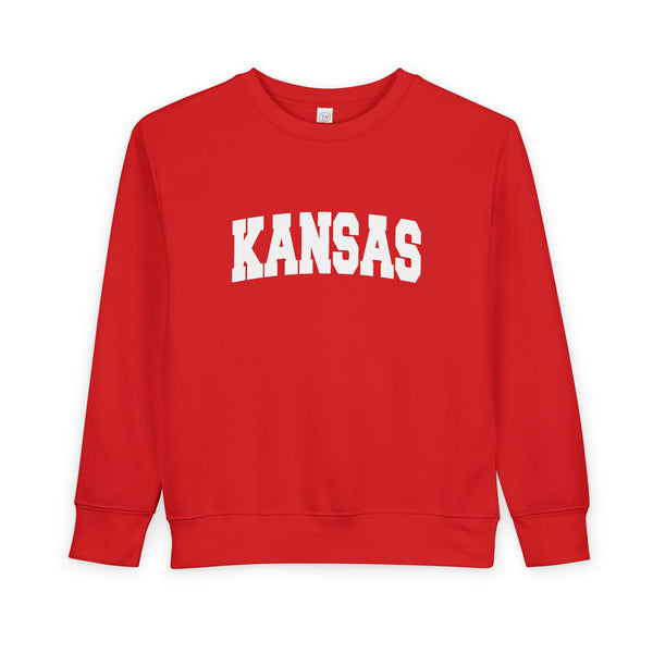 Kansas Toddler Sweatshirt - Kansas Toddler Crewneck Sweatshirt