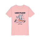Lake Placid, New York Yeti Snowboard Youth Tee - Kids Skiing Shirt-5