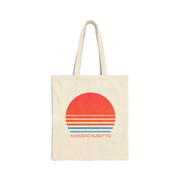 Massachusetts Cotton Canvas Massachusetts Tote Bag - Retro 80s
