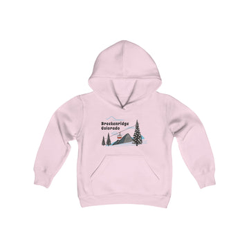 Retro Breckenridge, Colorado Youth Hoodie - Mountain Breckenridge, Colorado Kids Sweatshirt, Cute Breckenridge, Colorado Children's Pullover - 0