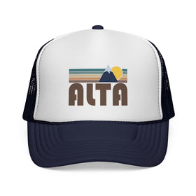 Buy dark-navy Alta, Utah Retro Mountains Trucker Hat - Vintage Style Alta Cap