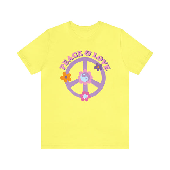 Peace and Love Tee - Unisex Jersey Fun Boho T-shirt
