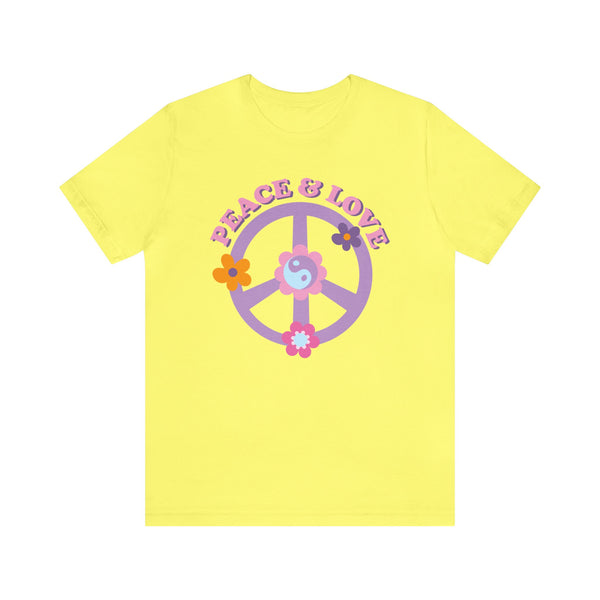 Peace and Love Tee - Unisex Jersey Fun Boho T-shirt