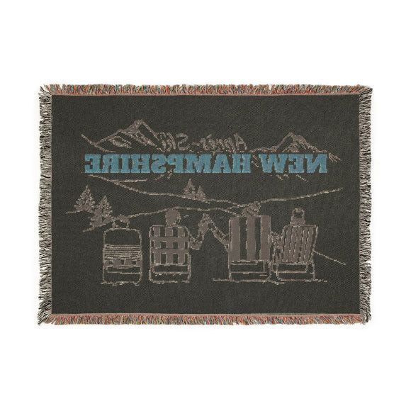 New Hampshire Ski Town Throw Blanket | Mountain Woven Blanket