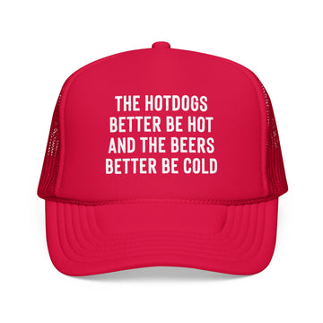 Buy red The Hotdogs Better Be Hot BBQ &amp; Tailgate Mesh Foam Trucker Hat