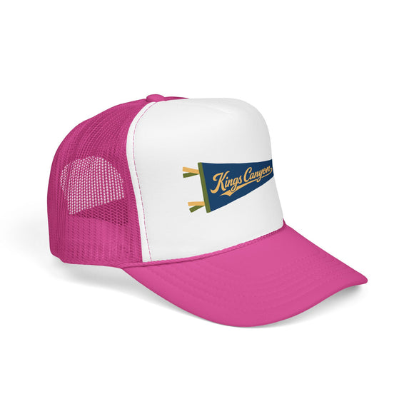 Kings Canyon National Park Pennant Trucker Hat — Vintage Foam Mesh Cap