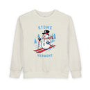Stowe, Vermont Toddler Sweatshirt - Skiing Snowman Stowe Toddler Crewneck Sweatshirt-1