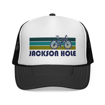 Jackson Hole, Wyoming Retro Bike Trucker Hat - Vintage Style Jackson Hole Cap