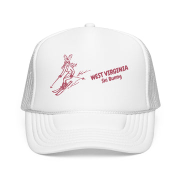 Buy white West Virginia Ski Bunny Foam Trucker Hat