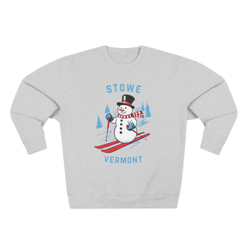 Premium Stowe, Vermont Skiing Snowman Sweatshirt - 0