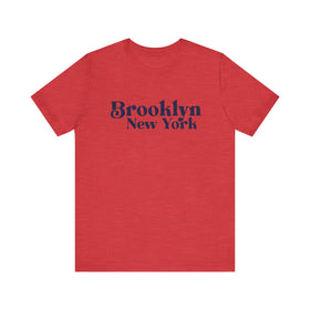 Buy heather-red Brooklyn New York Graphic Tee, Casual T-Shirt, Vintage Style Shirt