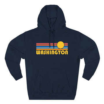 Premium Washington Hoodie - Retro Sun Unisex Sweatshirt