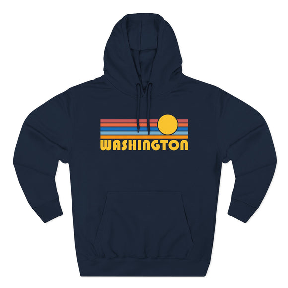 Premium Washington Hoodie - Retro Sun Unisex Sweatshirt