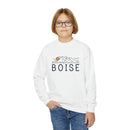 Boise, Idaho Youth Sweatshirt - Unisex Kid's Boise Crewneck Sweatshirt-7