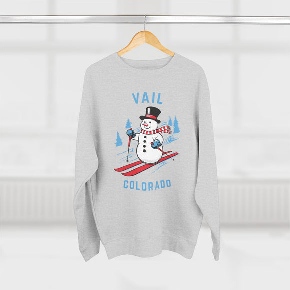 Premium Vail, Colorado Skiing Snowman Sweatshirt