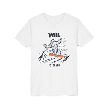 Vail, Colorado Yeti Snowboard Youth Tee - Kids Skiing Shirt - 0