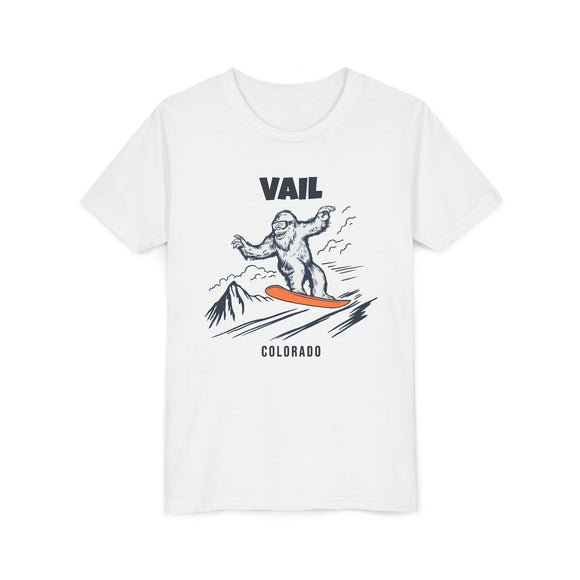 Vail, Colorado Yeti Snowboard Youth Tee - Kids Skiing Shirt