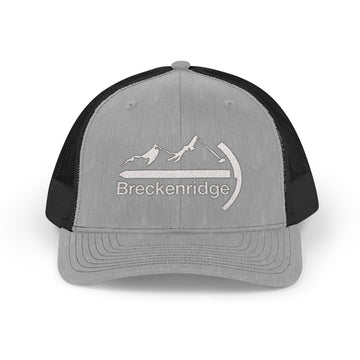 Buy heather-grey-black Breckenridge, Colorado Snapback Trucker Cap - Embroidered Breckenridge Hat