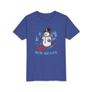 New Mexico Youth Skiing Snowman Tee - Kids T Shirt-12