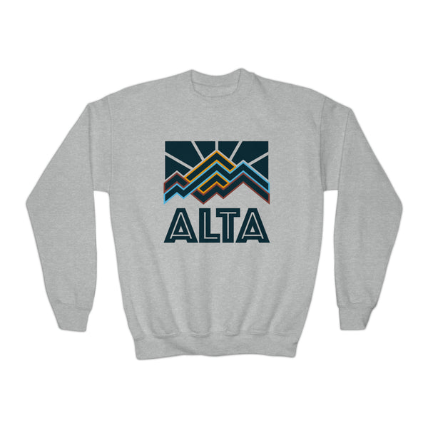 Alta, Utah Youth Sweatshirt - Unisex Kid's Alta Crewneck Sweatshirt