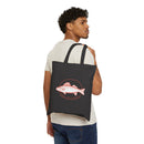 Lake Michigan Fishing Canvas Tote Bag - 15" x 16"-7