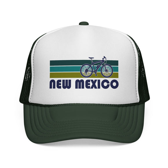 New Mexico Retro Bike Trucker Hat - Vintage Style New Mexico Cap